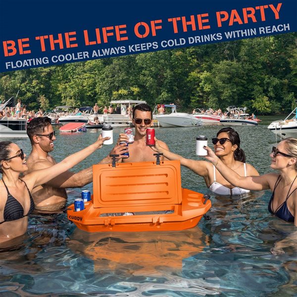 GoSports Cuddy Floating Cooler and Dry Storage 40-QT - Orange