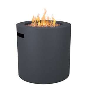 Real Flame Aegean 24-in 40,000 BTU Weathered Slate Round Propane Fire Pit Table