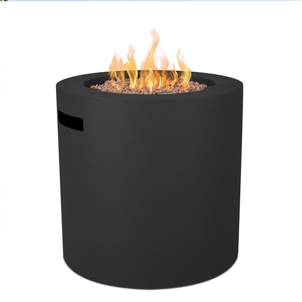 Real Flame Aegean 24-in 40,000 BTU Black Round Propane Fire Pit Table