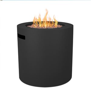 Real Flame Aegean 24-in 40,000 BTU Black Round Propane Fire Pit Table