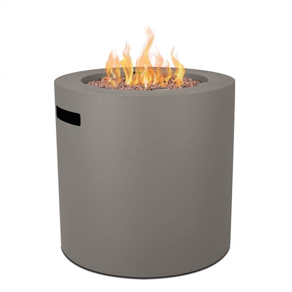 Real Flame Aegean 24-in 40,000 BTUs Mist Gray Round Propane Fire Pit Table