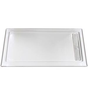 Turin Horizon Standard Fit Rectangular 72 x 35 x 3.5 -in White Acrylic Shower Base with Right Drain in White