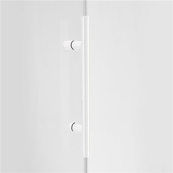 Porte de douche coulissante rectangle sans cadre Vertiges de Turin 48 x 36 x 75 po en verre clair et blanc