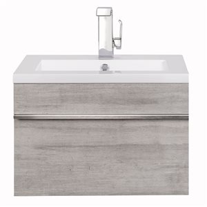 Meuble-lavabo mural Trough plan similimarbre blanc Cutler Kitchen & Bath 24 l. x 16 p. x 15 po-in h., Soho