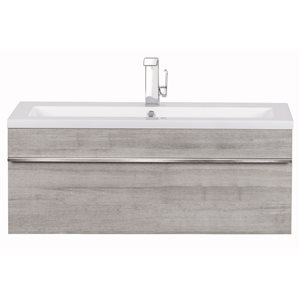 Meuble-lavabo mural Trough Cutler Kitchen & Bath plan similimarbre blanc 42 l. x 16 p. x 15 po-in h., Soho