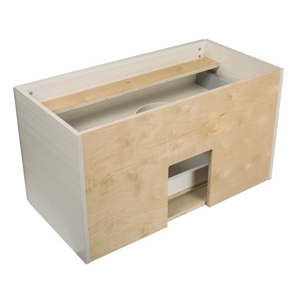 Cutler Kitchen & Bath Silhouette 36-in White Chocolate Wall-Mount Vanity w/ White Acrylic Top and Single Sink