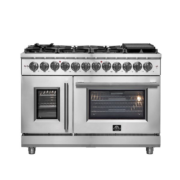 Forno Massimo 48-in Freestanding French Door Dual Fuel Range