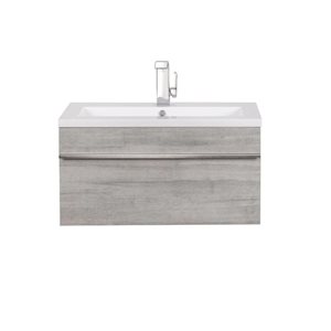 Cutler Kitchen & Bath Trough 30-in Soho Wall-Mount Vanity w/ White Acrylic Top and Single Sink