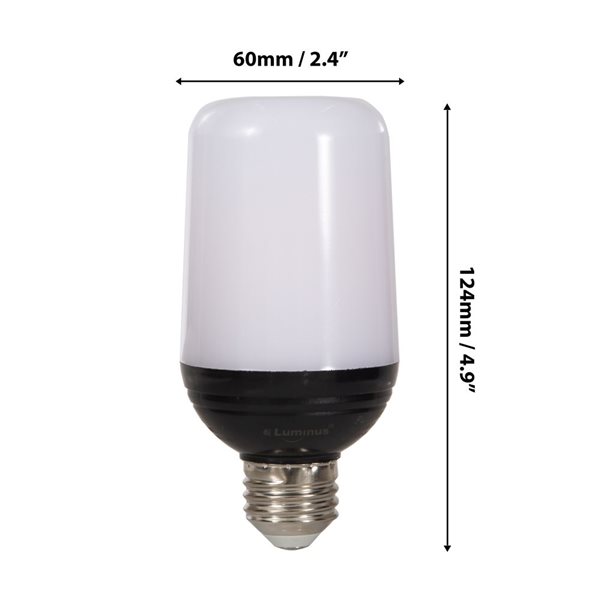 Luminus 2.5W E26 LED Flame Light Bulb Effect w/ 2 Modes and Gravity Induced Effect - 6/Pack