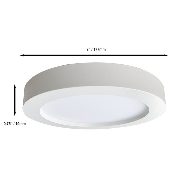 Lumière LED disque à intensité variable Luminus 60 Watt Eq. 7 po 3000K blanc brillant, 4/pqt