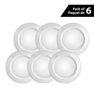 Luminus 60W Equivalent 6-in 3000K Bright White Dimmable LED Disc Light - 6/Pack