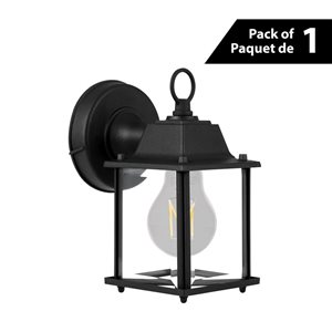 Luminus Lilian Black 1-Light LED Outdoor Wall Lantern with Clear Glass