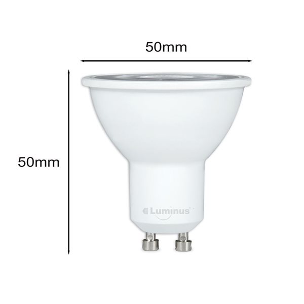 Ampoule à DEL à intensité variable intelligente Wifi Luminus GU10 éq. 35W 2200K à 6500K deux broches, 4/pqt