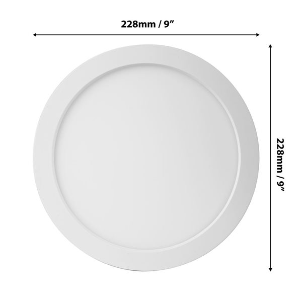 Luminus 60W Equivalent 9-in 3000K Bright White Dimmable LED Round Panel