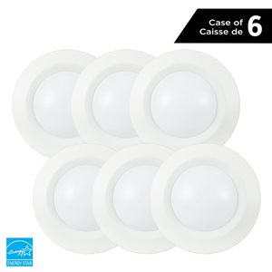 Luminus 60W Equivalent 4-in 3000K Bright White Dimmable LED Disc Light - 6/Pack