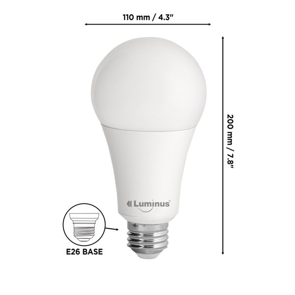 Luminus 250W Equivalent Cool White 4000K E26 A35 LED Non-Dimmable Bulb - 4/Pack