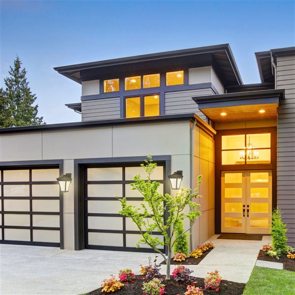 Luminus Addison Black 1-Light LED Outdoor Wall Lantern with Speck Glass