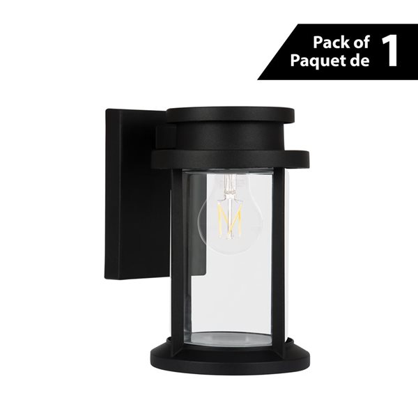 Luminus Scarlett Black 1-Light LED Outdoor Wall Lantern with Clear Glass