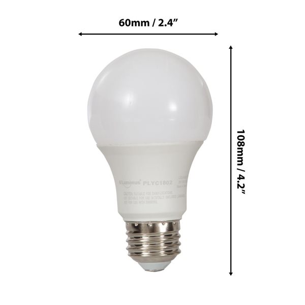 Luminus 60W Equivalent 2700K/4000K/5000K E26 A19 LED Bulb - 6/Pack