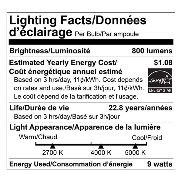 Luminus 60W Equivalent 2700K/4000K/5000K E26 A19 LED Bulb - 6/Pack