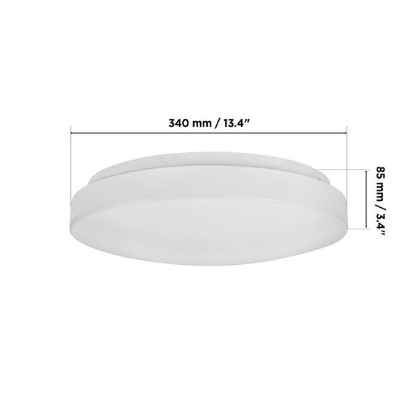 Luminus 60W Equivalent 13-in 3000K Bright White Dimmable LED Round Ceiling Fixture