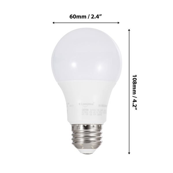 Luminus Basix 60W Equivalent Bright White 3000K E26 A19 LED Non-Dimmable Bulb - 24/Pack