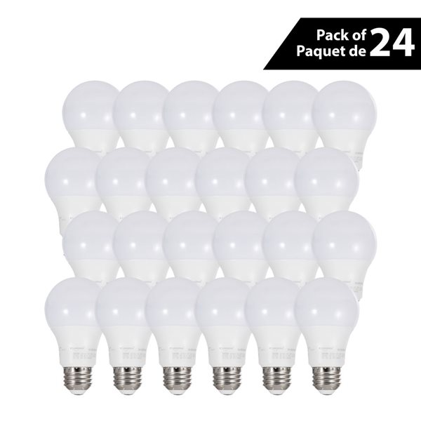 Luminus Basix 60W Equivalent Bright White 3000K E26 A19 LED Non-Dimmable Bulb - 24/Pack