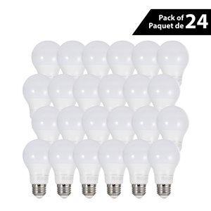 Luminus Basix 60W Equivalent Bright White 3000K E26 A19 LED Non-Dimmable Bulb - 24/Pack