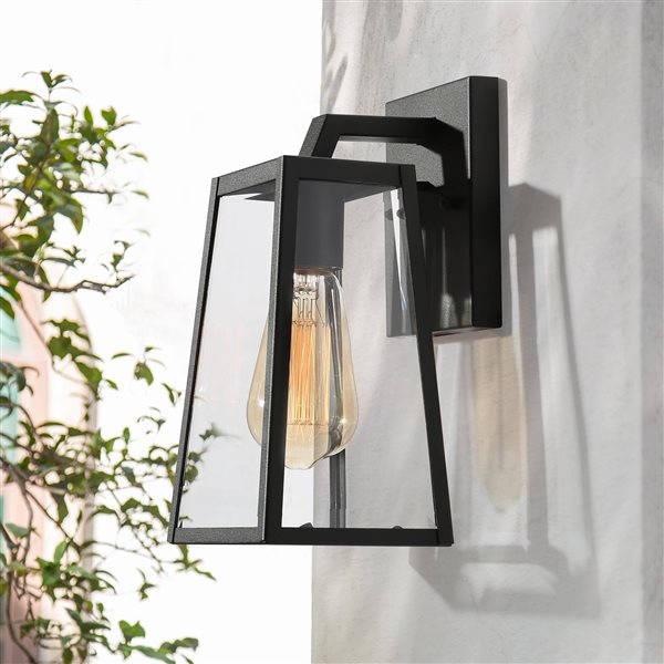 LNC Pict 10.5-in H Black Modern/Contemporary Outdoor Wall Light