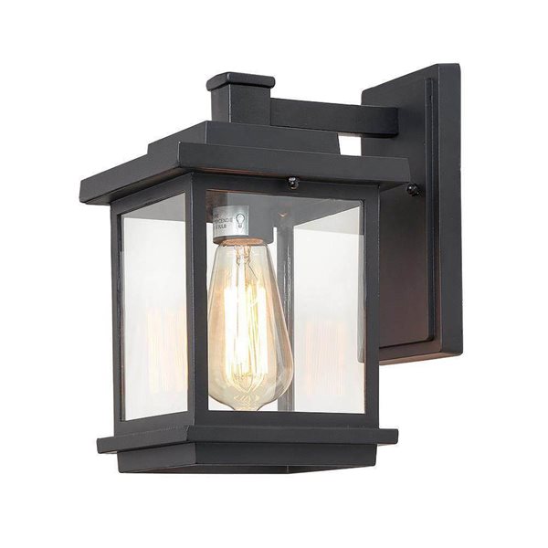 LNC  Sabrina 1-Light 10.6-in Sand Black Outdoor Wall Light