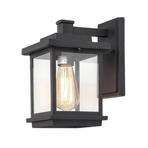 LNC  Sabrina 1-Light 10.6-in Sand Black Outdoor Wall Light