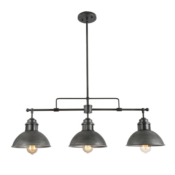 LNC Delphinus 3-Light Brushed Silver Modern/Contemporary Chandelier