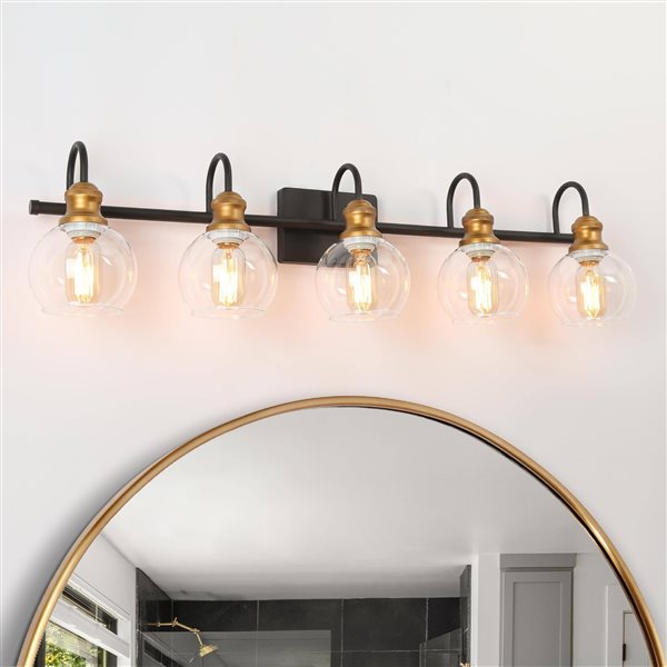 LNC Charm 5-Light Bronze Modern/Contemporary Vanity Light Bar