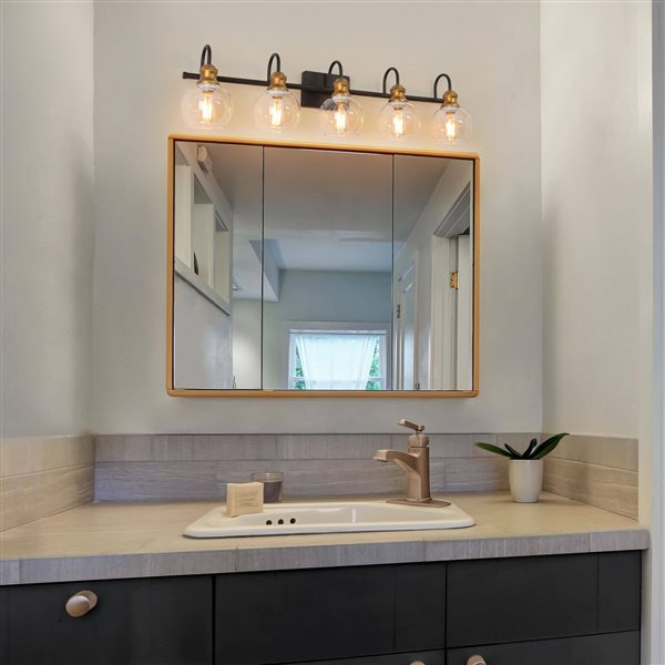 LNC Charm 5-Light Bronze Modern/Contemporary Vanity Light Bar