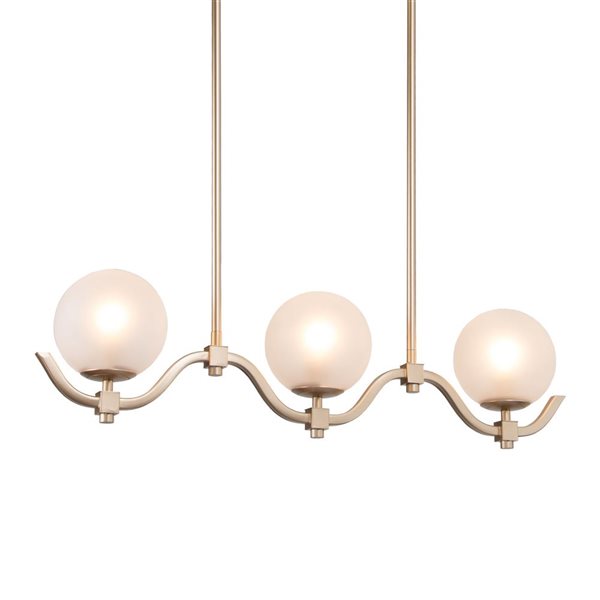 LNC Ellan 3-Light Matte Gold Modern/Contemporary Kitchen Island Light