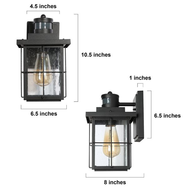 LNC Orlan 2-Pack 10.5-in Motion Sensor Outdoor Lighting