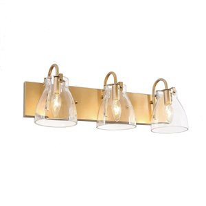 LNC Pursuit 3-Light Gold Modern/Contemporary Vanity Light