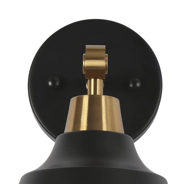 LNC Darren Matte Black and Brass Modern/Contemporary LED Wall Sconce