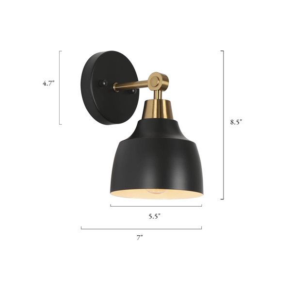 LNC Darren Matte Black and Brass Modern/Contemporary LED Wall Sconce