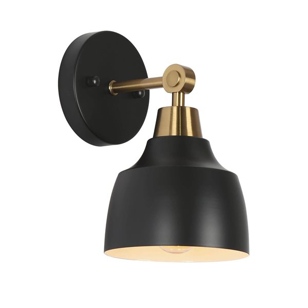 LNC Darren Matte Black and Brass Modern/Contemporary LED Wall Sconce