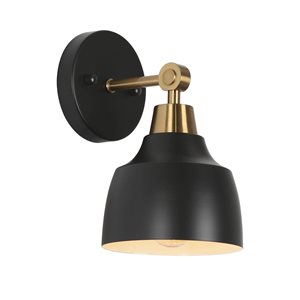 LNC Darren Matte Black and Brass Modern/Contemporary LED Wall Sconce