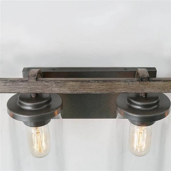 LNC Laius 4-Light Gray Farmhouse Vanity Light Bar