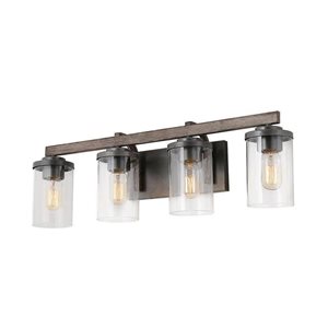 LNC Laius 4-Light Gray Farmhouse Vanity Light Bar