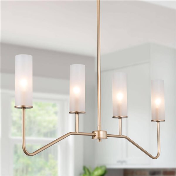 LNC Trend 4-Light Matte Gold Modern/Contemporary Linear Kitchen Island Light