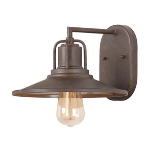 LNC Delphinus 10.2-in W 1-Light Antique Bronze Rustic LED Wall Sconce