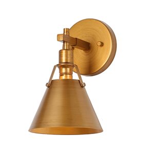 LNC Nero 6-in Gold Modern/Contemporary LED Wall Sconce