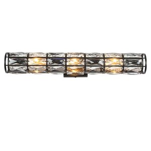 LNC Ballet 24-in W 3-Light Matte Black Modern/Contemporary LED Wall Sconce