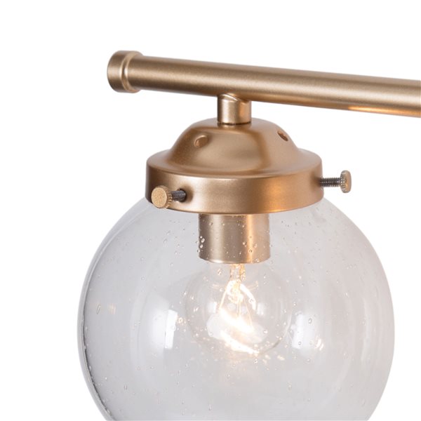 LNC Ellan 4-Light Matte Gold and Clear Glass Globe Contemporary Vanity Light