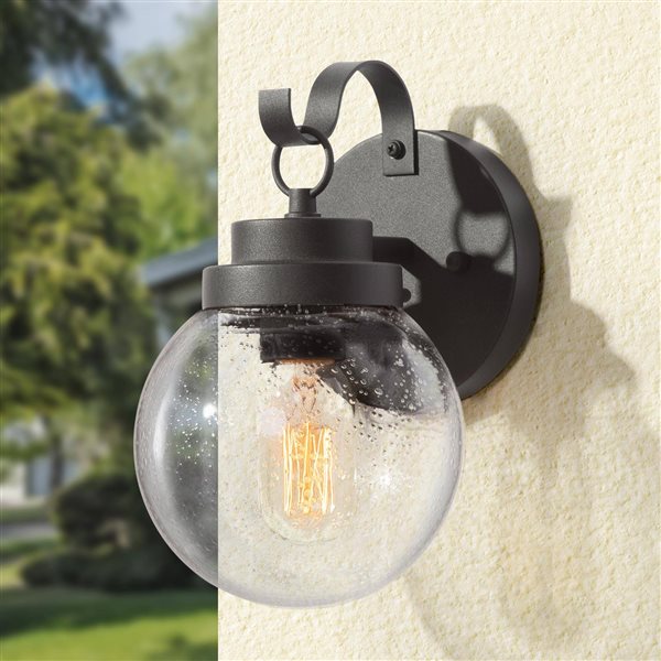 LNC Pavilion 10-in H Black Modern/Contemporary Outdoor Wall Light