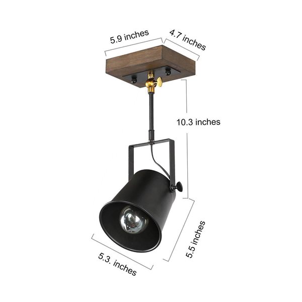 LNC Lyra 1-Light Dimmable Matte Black Gimbal Head(S) Track Lighting